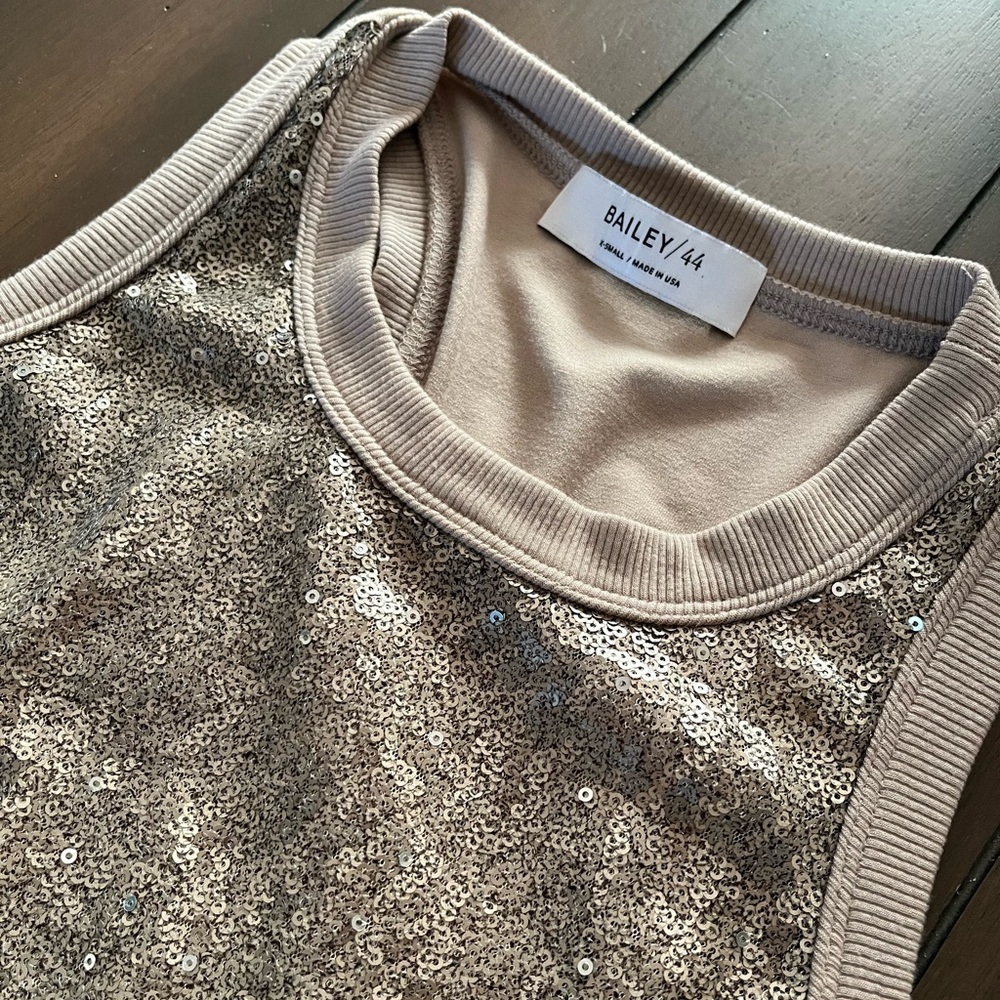 Bailey 44 Sequin Tank Top Holidays Champagne XS